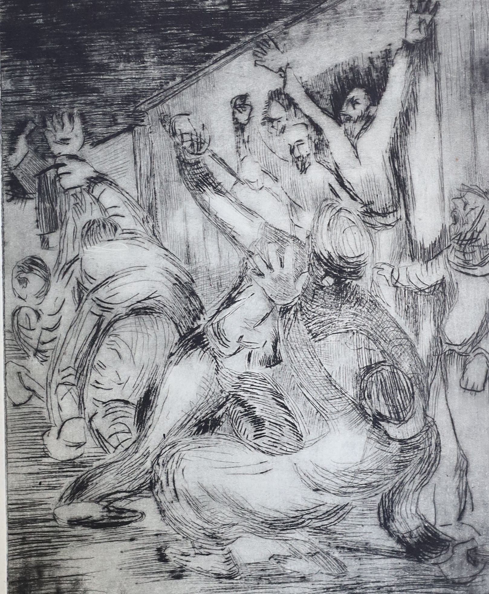 Géza Szóbel, (Czech, 1905-1963), Images from Du Sueur Froide (The Shivers), 11 etchings, largest 18 x 23cm. unframed
